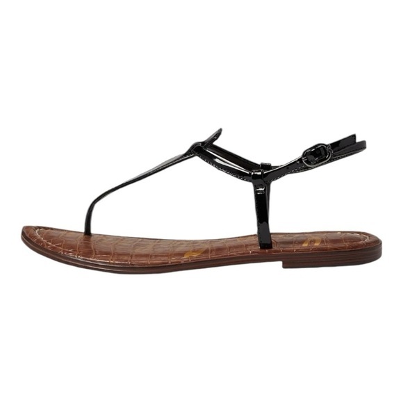 Sam Edelman Kids Black‎ Leather T-strap Gigi Thong Sandals Size 11 - Picture 5 of 8